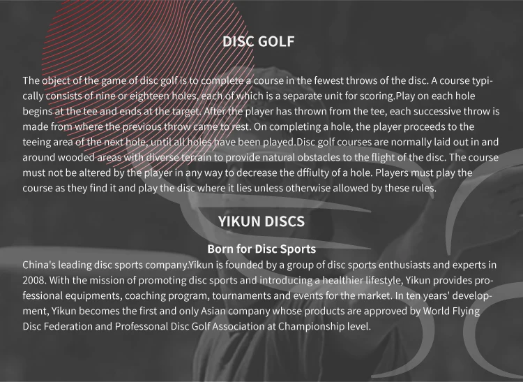YIKUN диски PDGA одобренный диск Гольф диск драйвер Da'E
