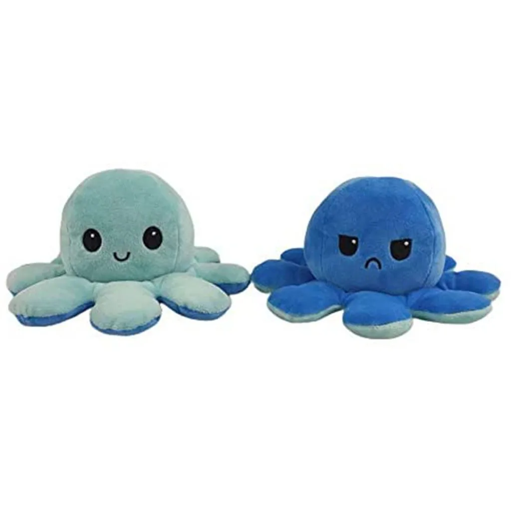 Moodipus Cuddly Reversible Happy or Sad Cuddly Octopus