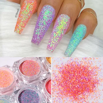 

1 Box Nail Glitter Dipping Nail Powder Shiny Pigment Dust Laser Sugar Nail Art Sequins Glitters Decorations Manicures