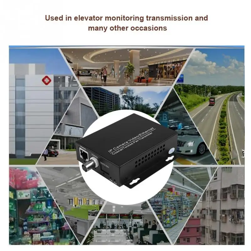 1Pair Ethernet IP Extender Over Coax HD Network Kit EoC Coaxial Cable Transmission Extender for Security CCTV Cameras