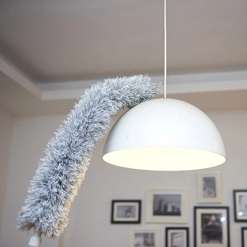 Fiber Brush Lazy Microfiber Dusting Tweezers Household Feather Duster Dust Can Be Bent And Stretchable Light Gray 180CM