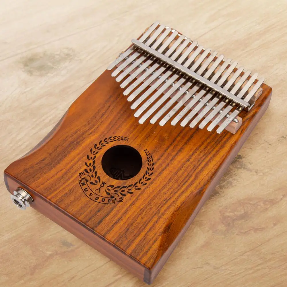 Muspor 17 клавиш большой палец пианино EQ kalimba Mbria дерево акации звеньевой динамик с