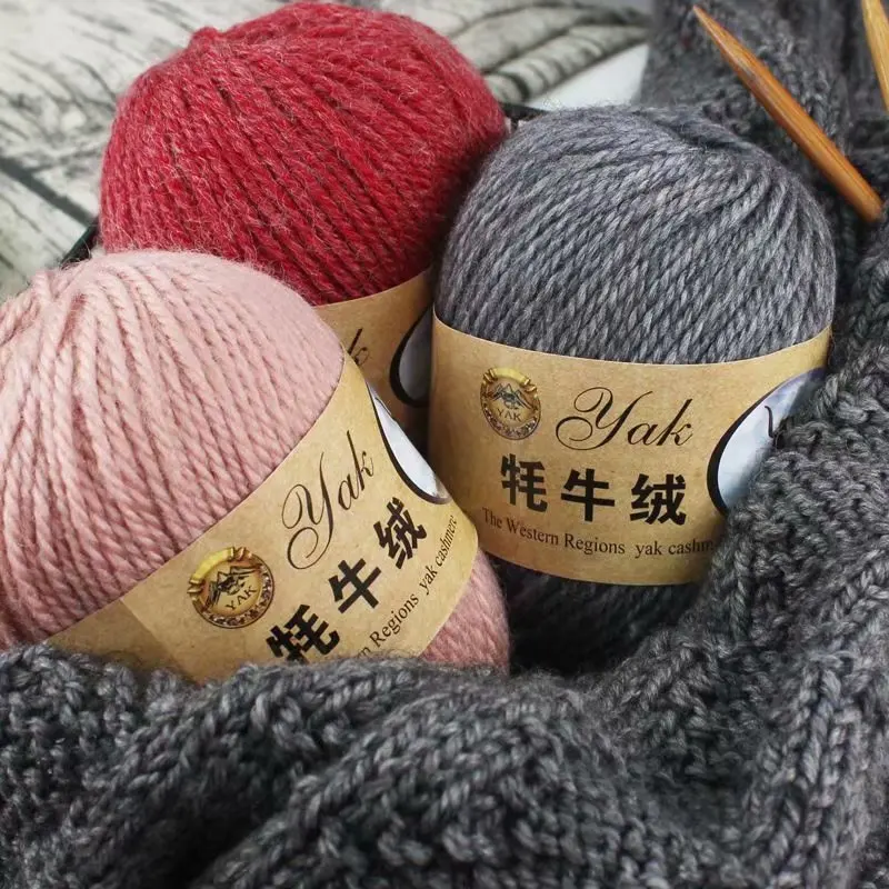 

5pcs/500g Yak Cashmere Scarf Thread Hat Thread Bar Needle Ao Wool Hand Knitted Medium Thick Coat Vest Wool Yarn