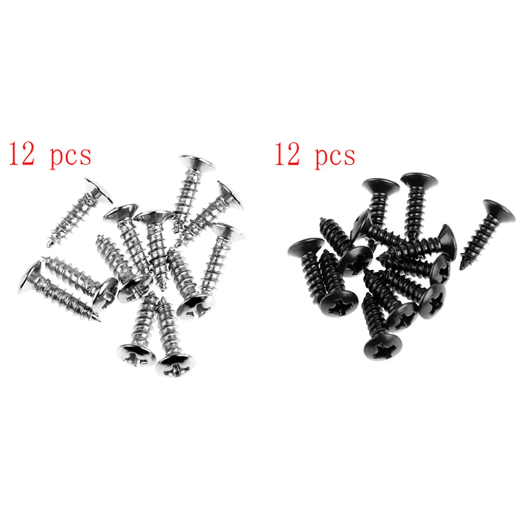 24pcs Scratchplate Pickguard Screws For Guitar    Silver Black