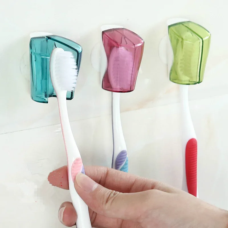

3 Piece/Set Suction Cup Toothbrush Holder Toothbrush Cover Storage Wall Mount Rack Bathroom Product Home Supplies