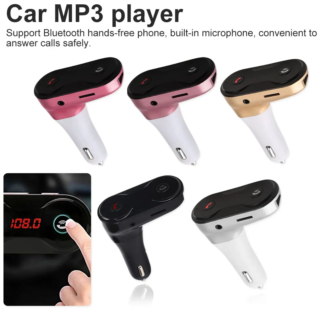 HandsFree беспроводной Bluetooth fm-передатчик Bluetooth автомобильный комплект C8 AUX Бесконтактный для музыки мини mp3-плеер мини mp3-плеер дизайн автомобиля