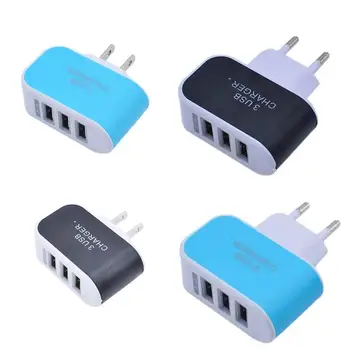 

3 Ports USB Charger Fast Charging Portable Wall Charger Candy Color Phone Charger Adapter Universal for Mobile Phone