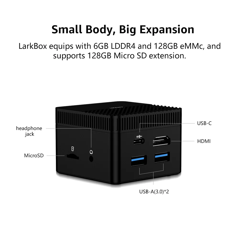 CHUWI Новый продукт 2020 года LarkBox 4K очень маленький мини ПК Intel Celeron J4115 процессор windows