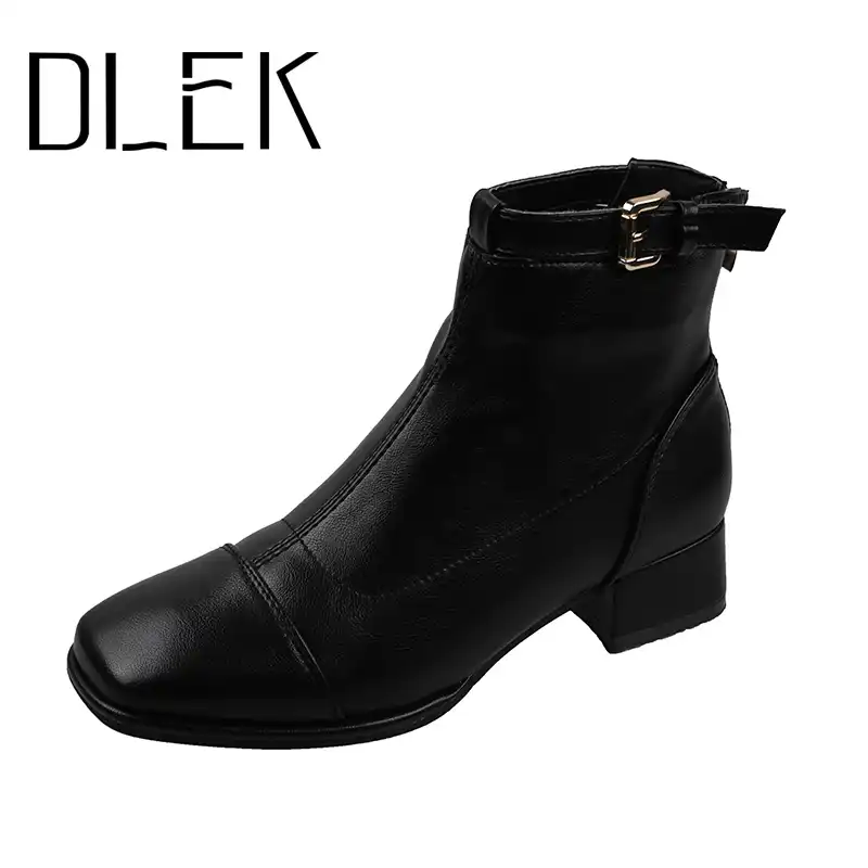 白アンクルブーツバックルストラップジッパースクエア女性のブーツ黒革のブーツ秋の女性のブーツ アンクルブーツ Aliexpress 白アンクルブーツバックルストラップジッパースクエア女性のブーツ黒革のブーツ秋の女性のブーツ アンクルブーツ Aliexpress
