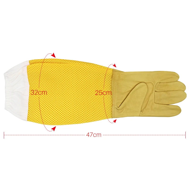 Beekeeper Beekeeping Gloves Protective Sleeves Ventilated Professional Anti Bee for Apiculture Beekeeper Prevent Beehive tools — view 5