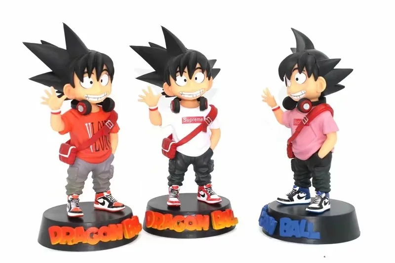 Аниме игрушка Dragon Ball популярная марка Goku порошок красный белый смайлик Goku Милая статуя в коробке украшения