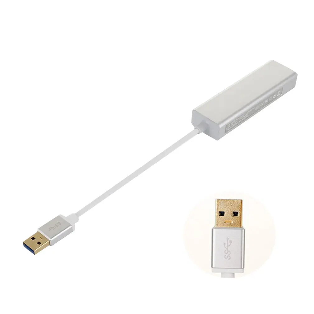 Praktische 3 Poorten USB 3.0 Gigabit Ethernet Lan RJ45 Netwerk Adapter Hub 1000Mbps voor Mac PC Hoge Prestaties Praktische 3 Poorten USB 3.0 Gigabit Ethernet Lan RJ45 Netwerk Adapter Hub 1000Mbps voor Mac PC Hoge Prestaties