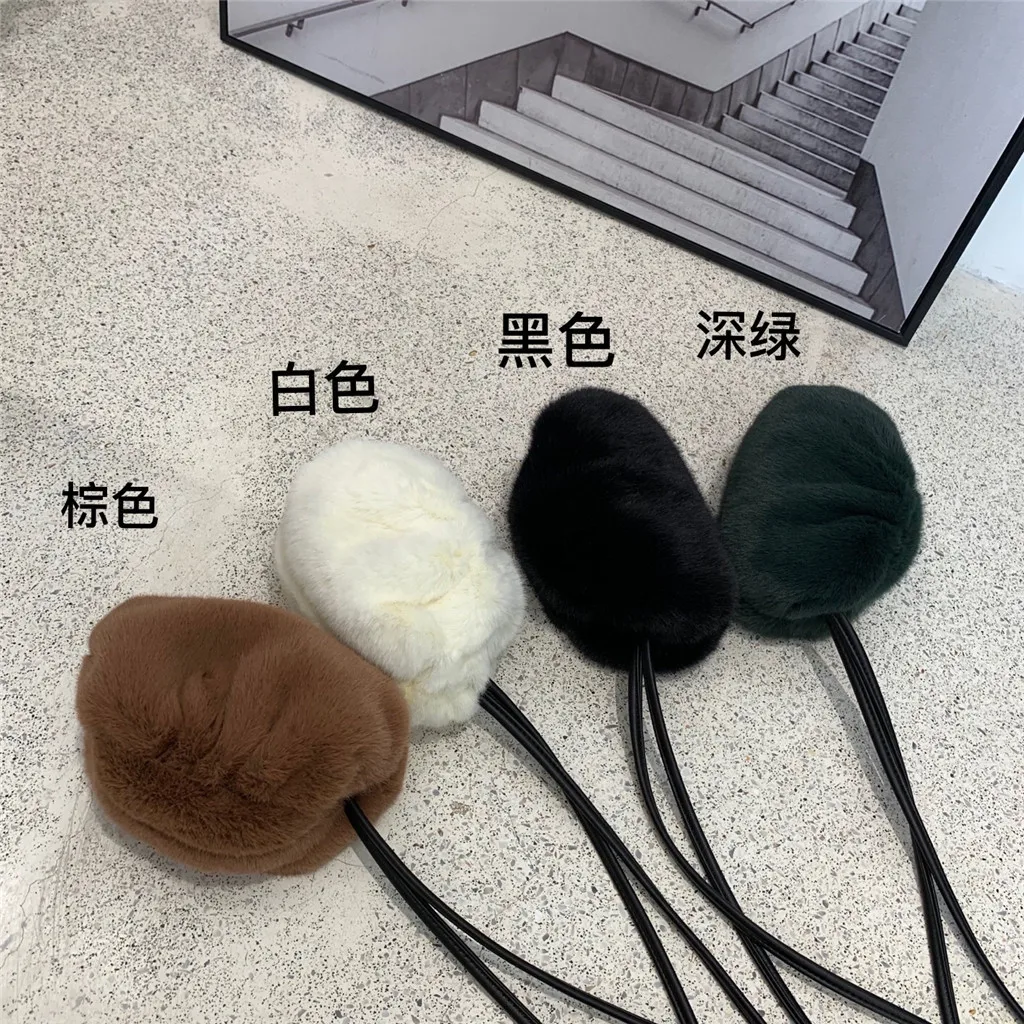 

Real Ful Mini Ladies Hand Bags Rabbit Hair Cloud Bag Fashion Cute Clip Bag Women Messenger Bag Sollid Hairy Shoulder Bag