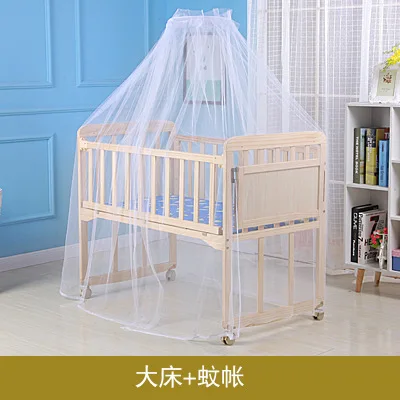 Co-Sleeping Cribs rock swing solid wood unpainted eco-friendly baby bed bed rocking bed push bed variable desk baby cradle bed - Цвет: big bed