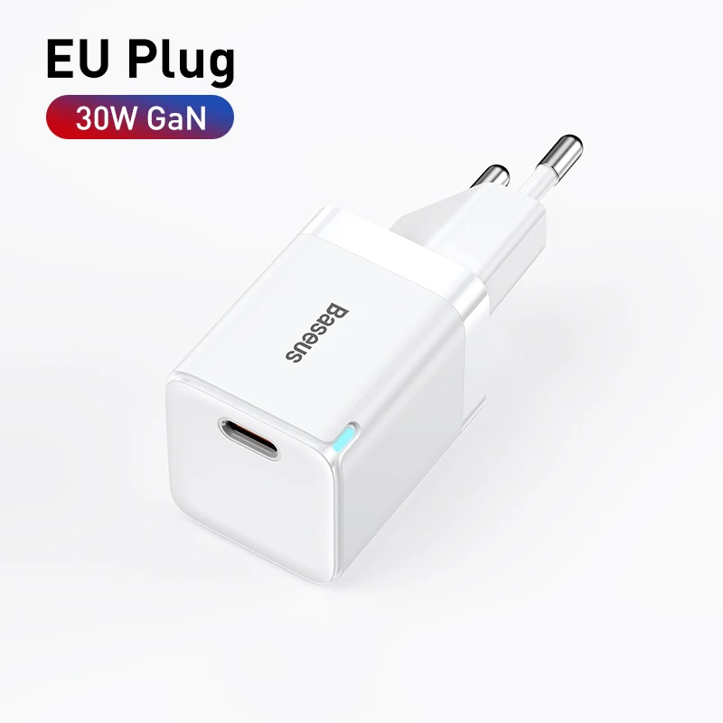Baseus 30W GaN Charger PD Fast USB Type C Charger Support USB C PD3.0 QC3.0 PPS Quick Charging For iPhone 13 12 Pro Max Tablets usb c 30w Chargers