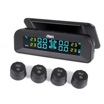 

IMARS T260 Solar Tire Pressure Monitor System Real-time Tester LCD Screen 4 External Sensors Vibration Power On and Auto Pow