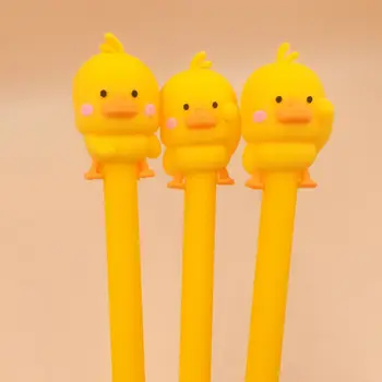 

2pcs Gel Pens Kawai Cartoon DUCk black colored gel-ink pens for writing Cute stationery office school supplies 0.5mm