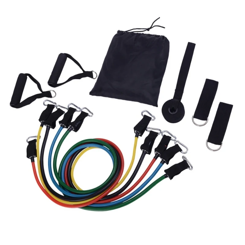 

11pcs/set Fitness Resistance Tube Bands Yoga Gym Stretch Pull Ropes Exercise Train Expander Door Anchor With Handle Ankle Strap