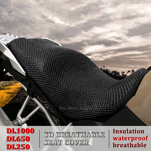 3D Mesh Motorcycle Seat Cushion Cover For Suzuki V-Strom DL650, DL1000 - Breathable, Waterproof, Anti-Slip