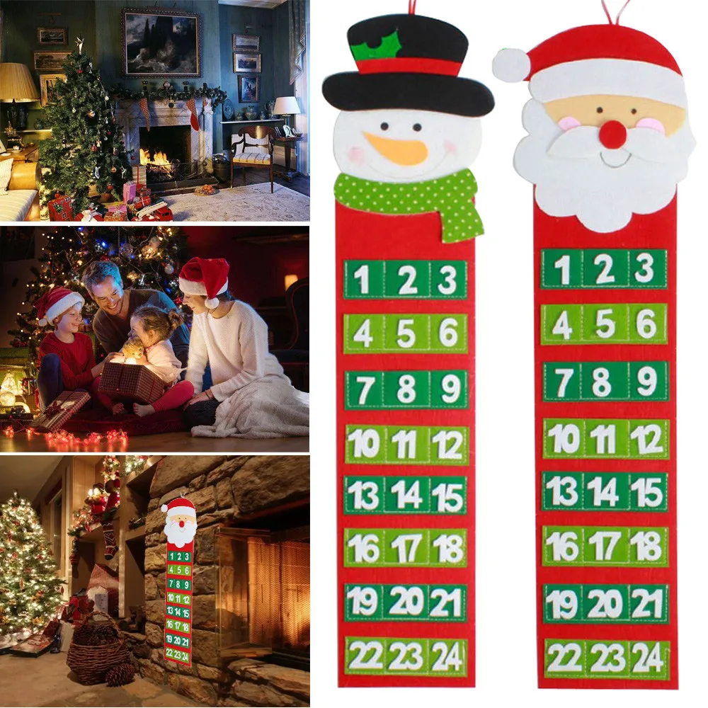 Рождественский календарь Санта-Клаус, снеговик, Рождественский таймер, Рождественский обратный отсчет, настенный календарь, домашнее украшение, посзевка, Natalizie