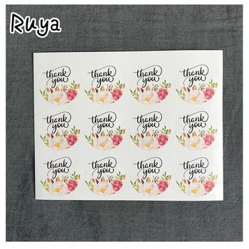 

120Pcs Flower Round Handmade Cake Packaging Sealing Label Kraft Sticker Gift stationery stickers scrapbooking rilakkuma labels