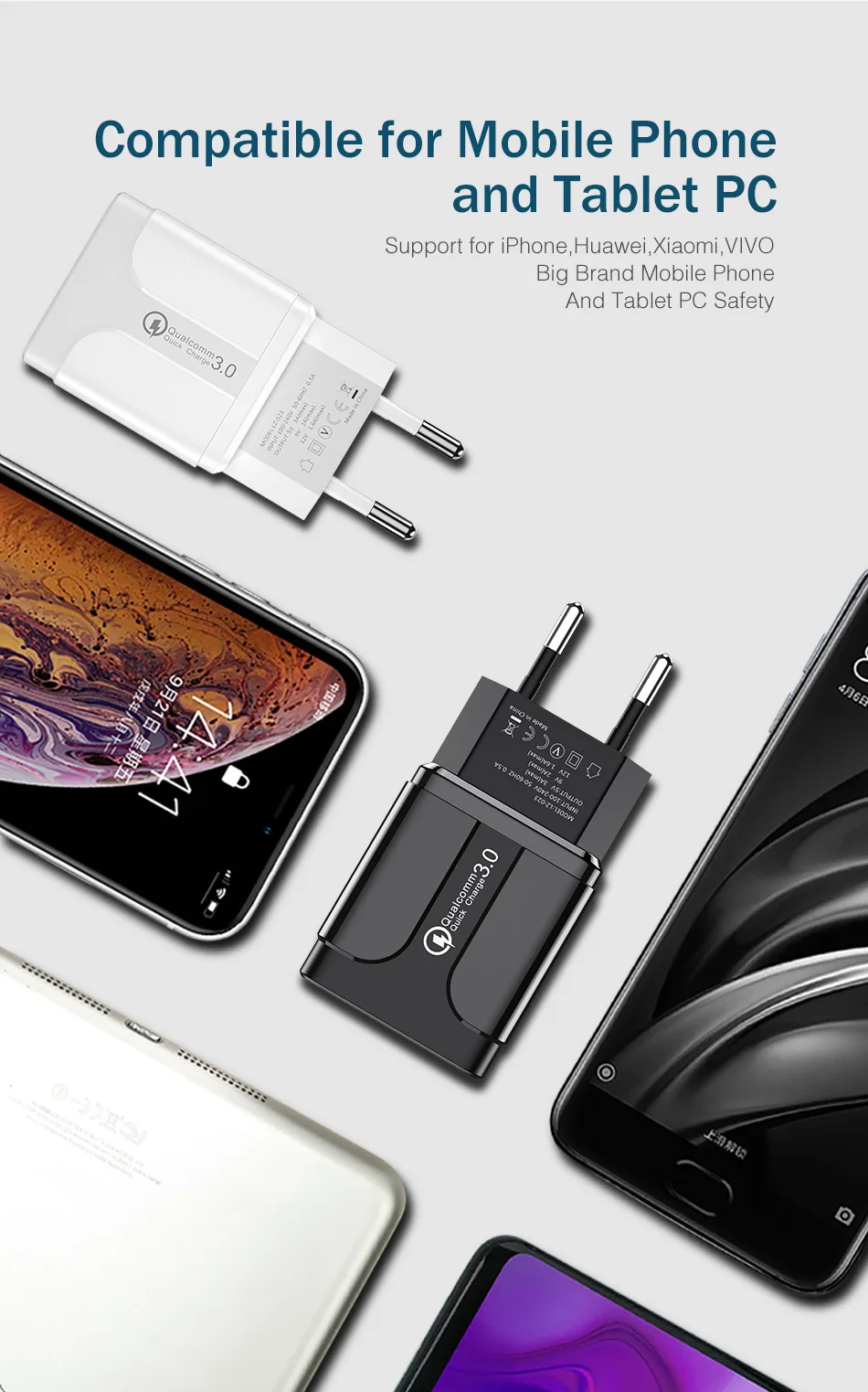GTWIN Quick Charge 3,0 18 Вт QC 3,0 4,0 быстрое зарядное устройство USB портативное зарядное устройство для мобильного телефона адаптер для iPhone samsung Xiaomi
