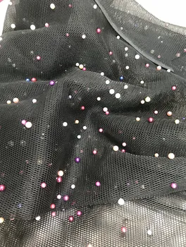 

embroiderd lace fabric Sophia-9.8902 with sequins beautiful Nigerian sequins lace fabric for party dress