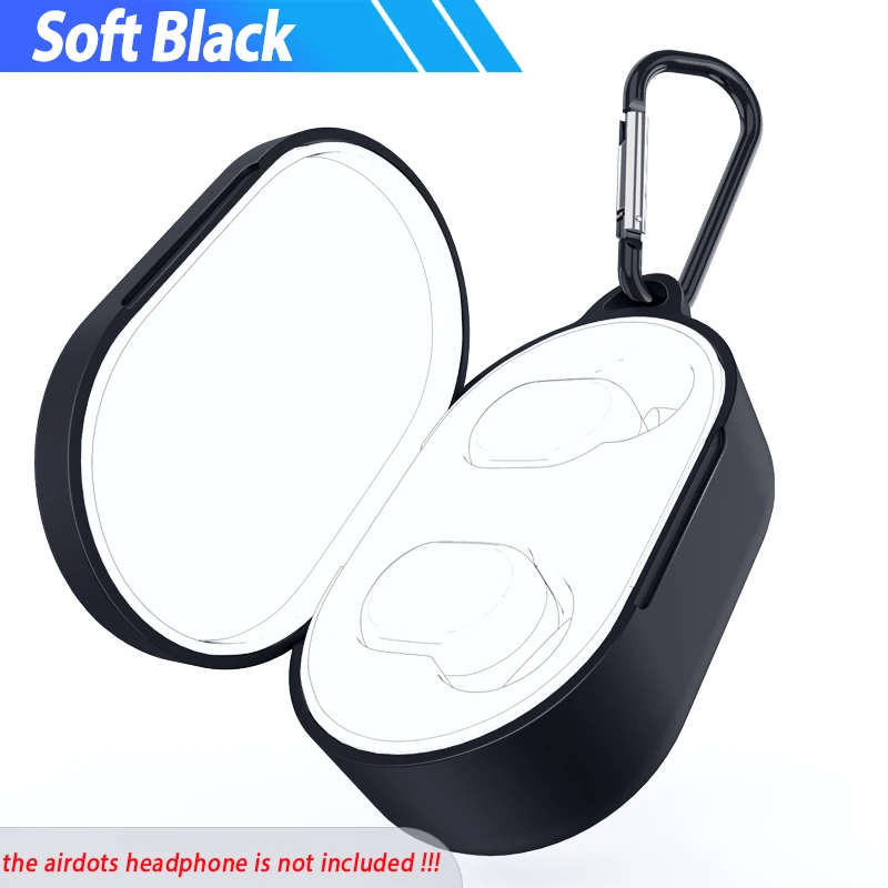black Чехол для Xio mi Red mi Airdots, защитный чехол, мягкий силиконовый чехол, ТПУ, защитный чехол для Xio mi Red mi Air Dots Airdot, чехол для защиты от потери - Цвет: black