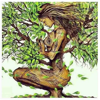 

Diamond Painting Cross Stitch Landscape 5D Full Square Kits Rhinestones Diamond Embroidery Tree Mother'S Day Gift