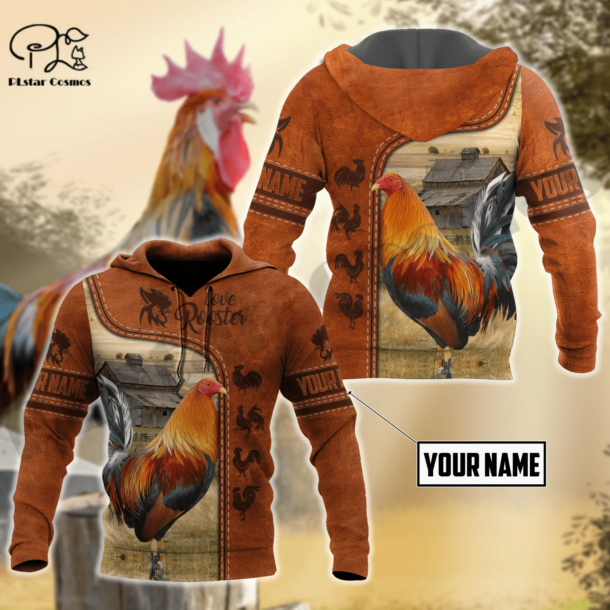 

PLstar Cosmos 3Dprinted Newest Rooster Custom Name Art Animal Harajuku Streetwear Unique Unisex Hoodies/Sweatshirt/Zip Style-1