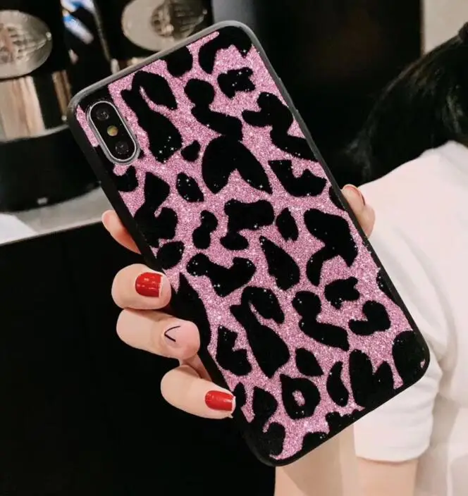 pink Для samsung A50 A30 A60 A70 Чехол класса люкс плюшевые леопардовой расцветки с блестками чехол КРЫШКА ДЛЯ samsung Galaxy S10 S9 S8 J4 Plus J6 Note 9 Примечание 10 - Цвет: pink