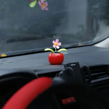 

Home Decorating Solar Power Flower Plants Moving Dancing Flowerpot Swing Solar Car Auto Vehicles Display Toy Gift