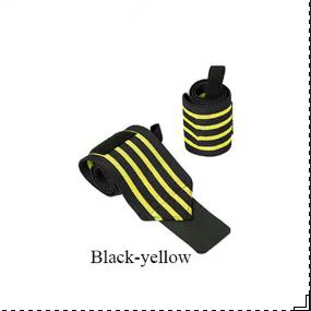 Black-Yellow 1 шт. регулируемый браслет бандаж для фитнеса наручный ремень для спортзала поддержка запястья для поднятия веса защита рук - Цвет: Black-Yellow