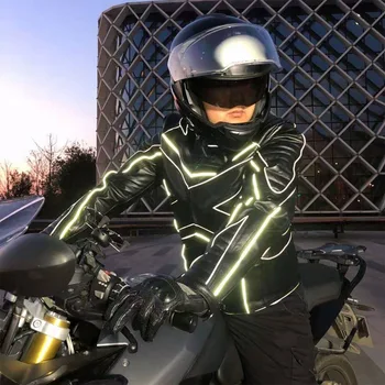 

Wolverine Same Leather Male Header Level Cowhide Motorcycle Riding Genuine Leather Reflective Leather Jacket