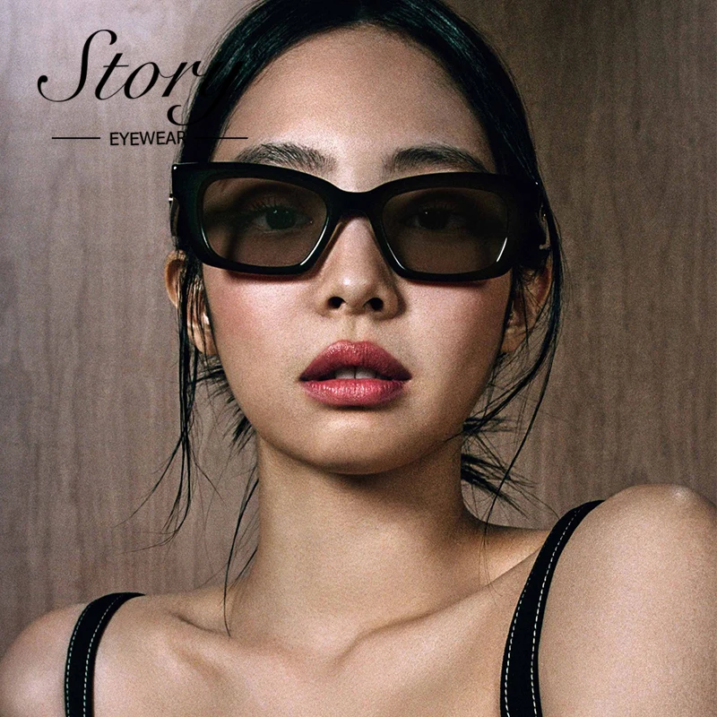 2023 New online celebrity Black Square Vintage Sunglasses Woman Luxury  Brand Small Rectangle Sun Glasses Female Oculos De Sol - AliExpress