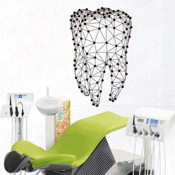 

Geometric Teeth Dental Wall Decal Bathroom Dentist Dental Clinic Abstract Tooth Wall Sticker Dentist Clinic Vinyl Decor WL812