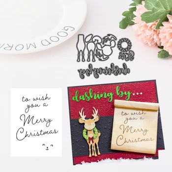 

CH Dashing Deer Stamps and Cutting Dies Metal Cutting Dies and stamps DIY Scrapbooking Card Stencil Paper Craft Handmade