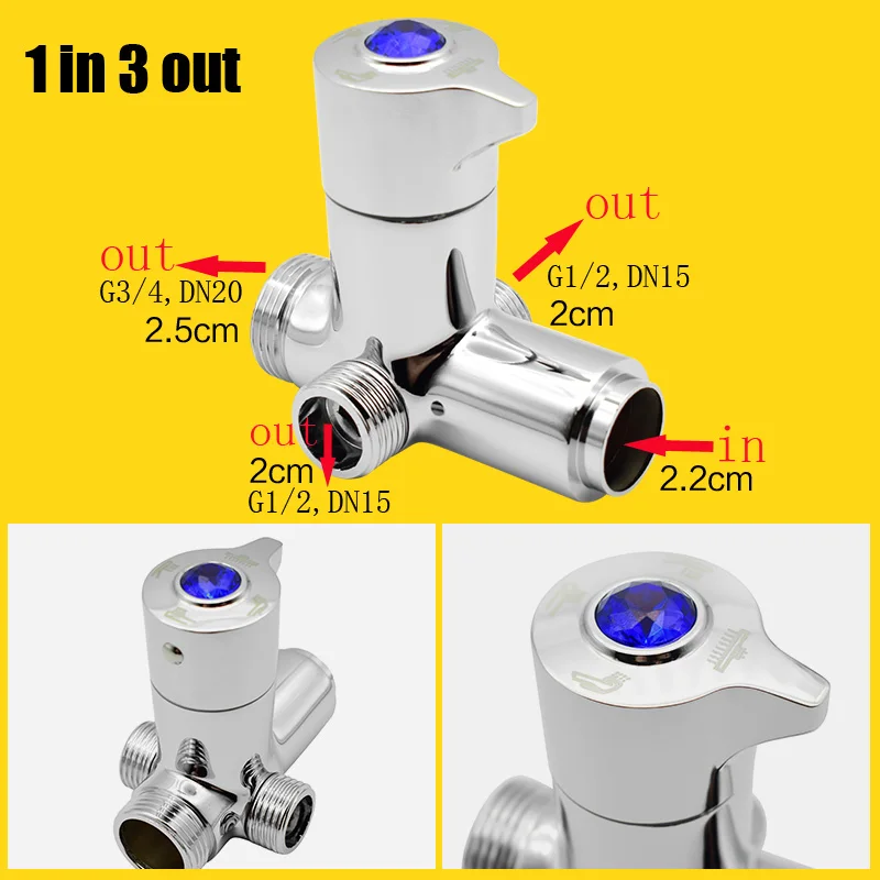 Хромированная латунь Ванная комната Туалет Биде G1/" G3/4 Т-адаптер дивертор для душа клапан 3 способ смеситель для душа Тройник Разъем клапанный инструмент