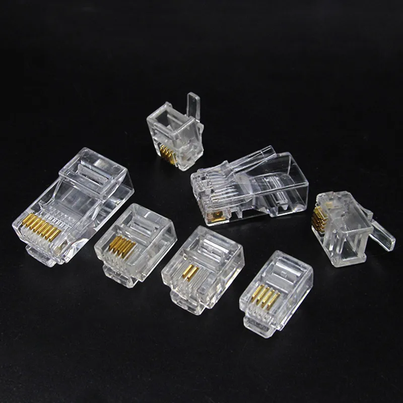 10 Uds RJ11 RJ45 6P2C 6P4C 6P6C 8P8C teléfono Internet enchufe Modular Jack conector de red