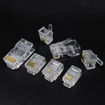 

10Pcs RJ11 RJ45 6P2C 6P4C 6P6C 8P8C Telephone Internet Modular Plug Jack Network Connector