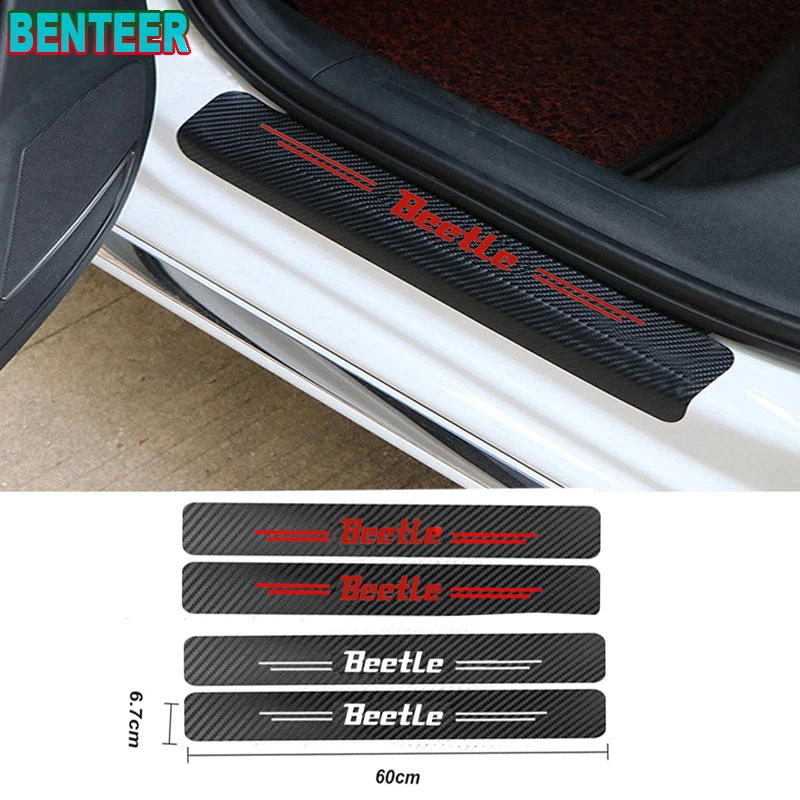 2 шт./лот Новые защитные наклейки из углеродного волокна на дверные пороги для VW