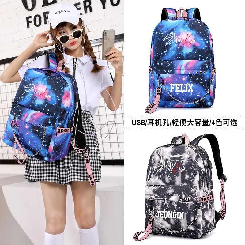 

Stray Kids Combination Related Products Celebrity Style Star Backpack School Bag Backpack Korean-style Students Men And Women US
