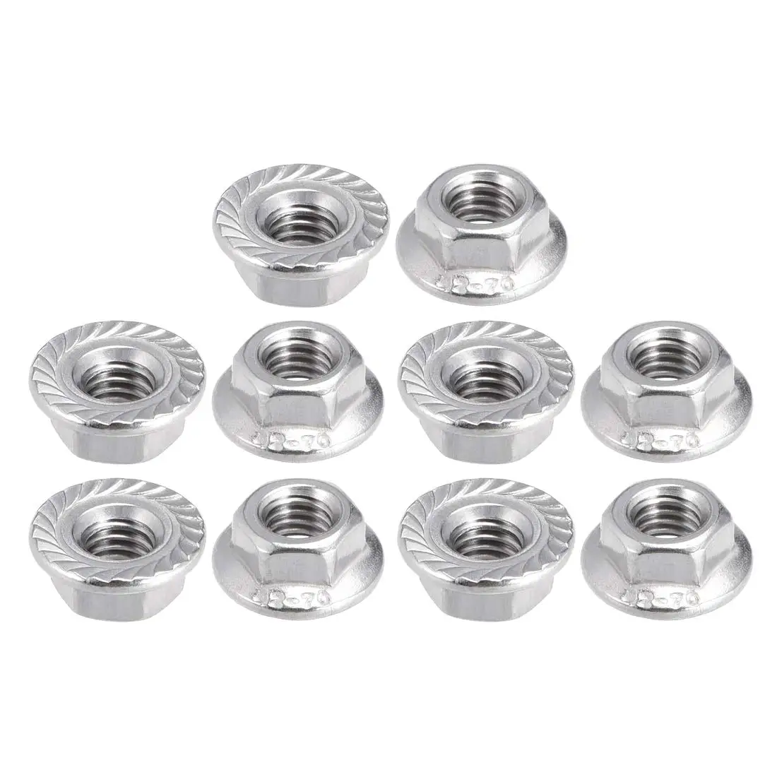 

M5 Serrated Flange Hex Lock Nuts 304 Stainless Steel 10 Pcs