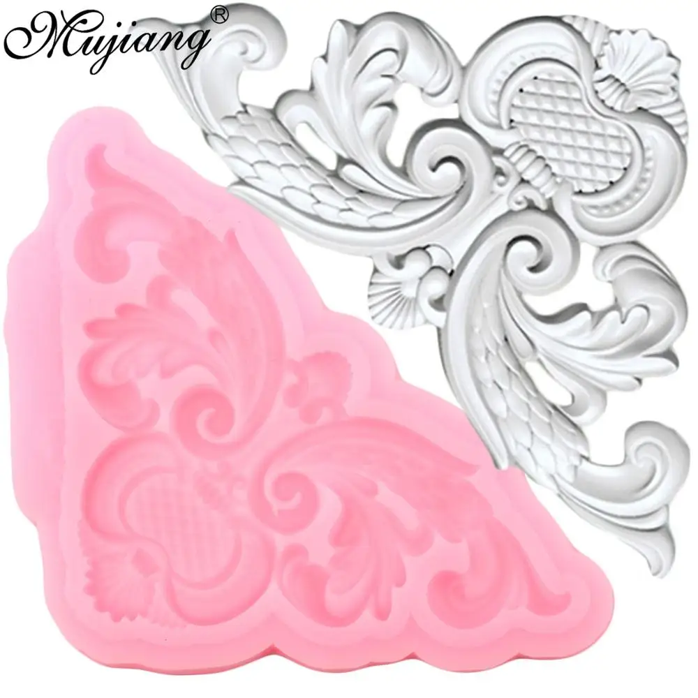 

Mujiang Sugarcraft Flower Border Silicone Molds Scroll Relief Fondant Mold Cake Decorating Tools Candy Chocolate Gumpaste Moulds