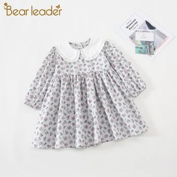

Bear Leader Girls Casual Dresses New Girl Kids Antumn Long Sleeve Flowers Dress Children Floral Print Fashion Princess Outfits