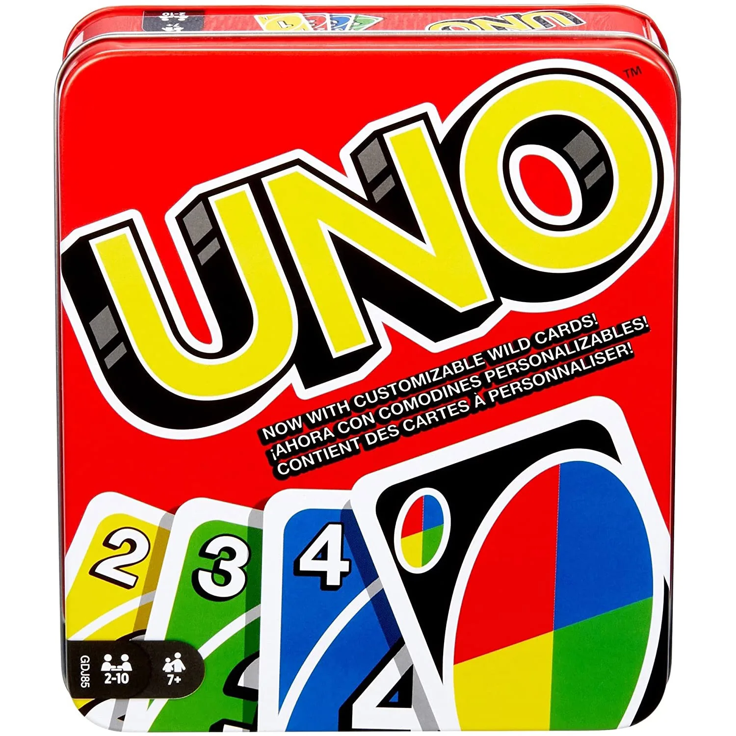Железная коробка Uno дикая игра карточные Игры Mattel игры Подлинная семейная