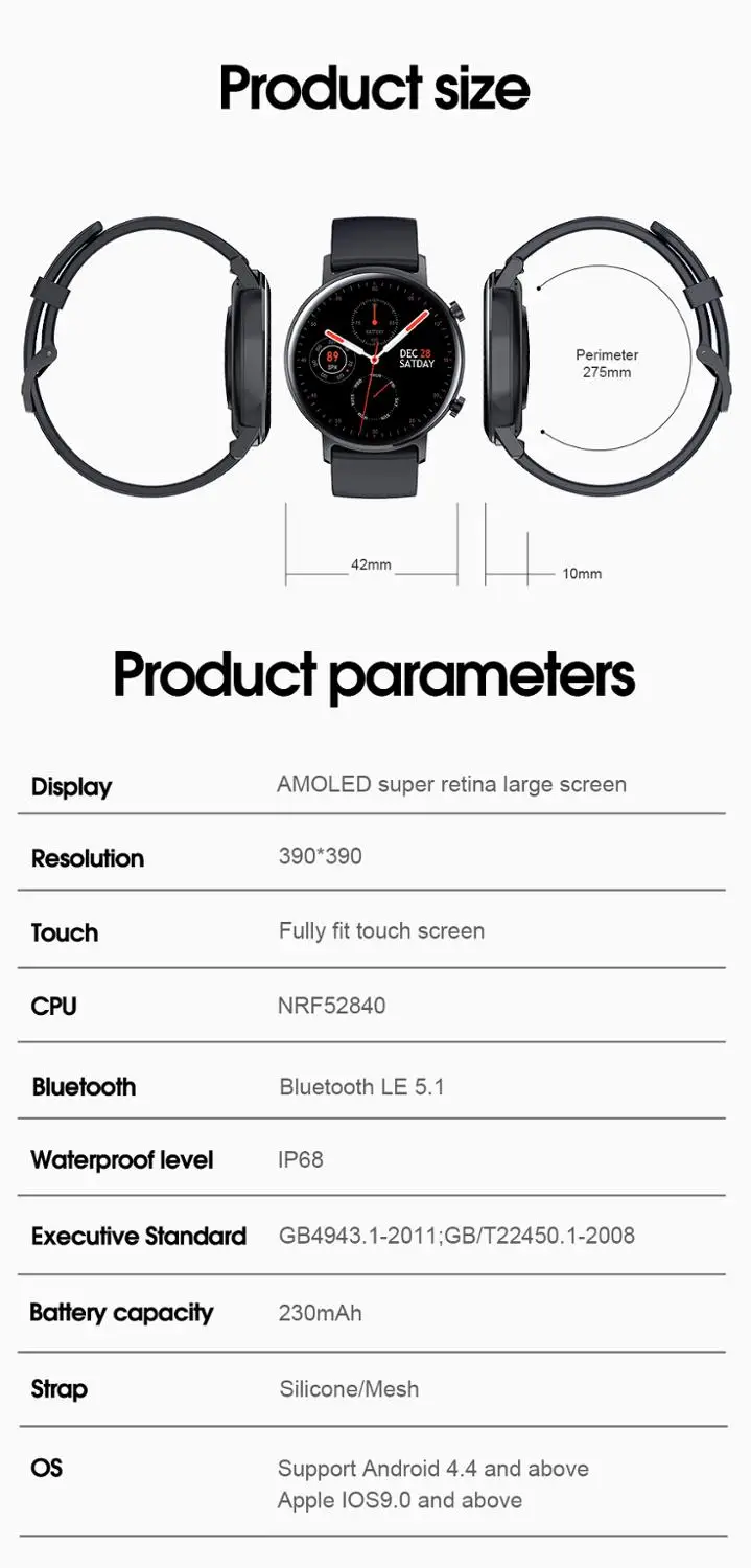 SG3 Смарт часы Для мужчин 390*390 HD AMOLED Smartwatch ЭКГ IP68 крови Давление фитнес трекер для