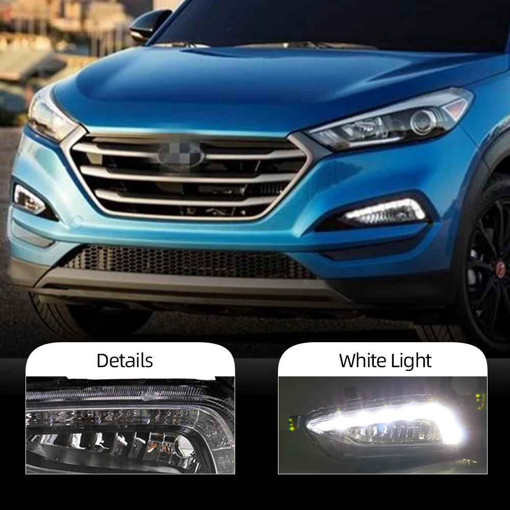 Автомобильная проблесковая 1 пара дневные ходовые огни для Hyundai Tucson 2015 2016 2017 2018