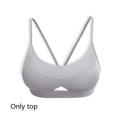 Gray top 2 шт., женские комплекты для йоги, одежда для спортзала, спортивные Леггинсы с высокой талией, штаны для йоги, бега, сексуальный пуш-ап спортивный бюстгальтер, спортивная одежда, комплект для фитнеса - Цвет: Gray top