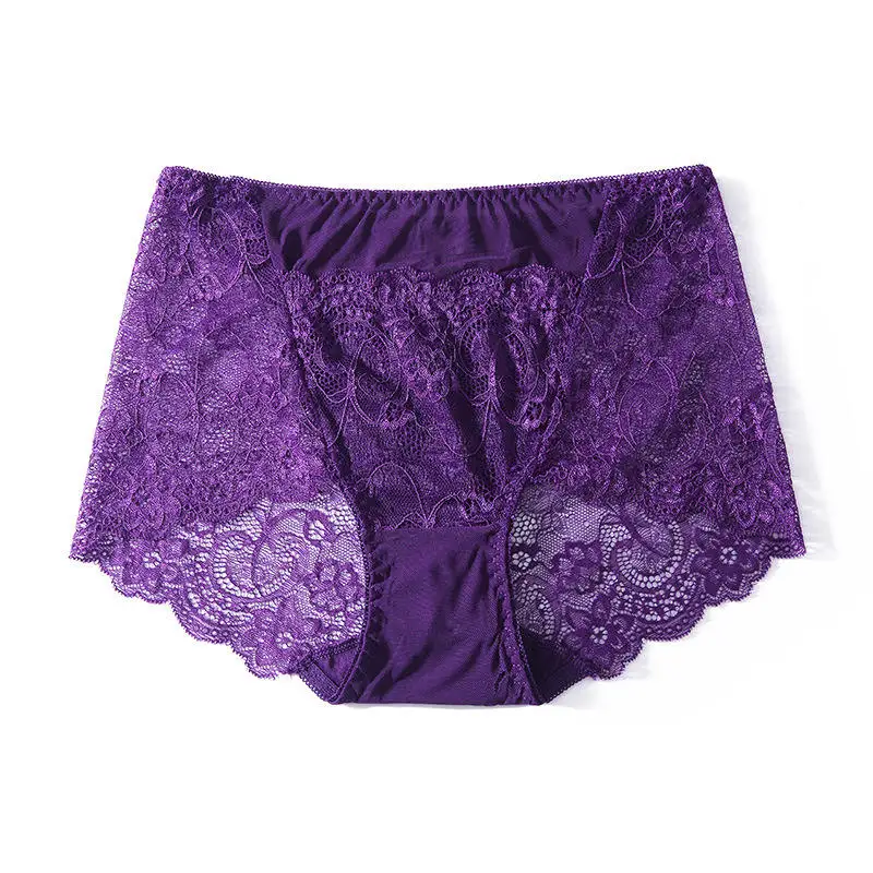 Dark Purple Нижнее белье для женщин, сексуальное кружевное женское белье с высокой посадкой и карманом, новинка года, зимние трусы, женское нижнее белье, 1 шт - Цвет: Dark Purple